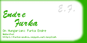 endre furka business card